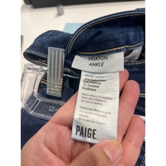 Paige Hoxton Ankle Dark Blue Denim 5 Pocket Design Jeans Size 26 - Picture 4 of 6